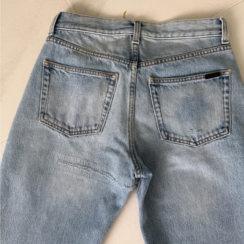 Saint Laurent Women's Light Blue Straight Leg Jeans - Picture 7 of 10